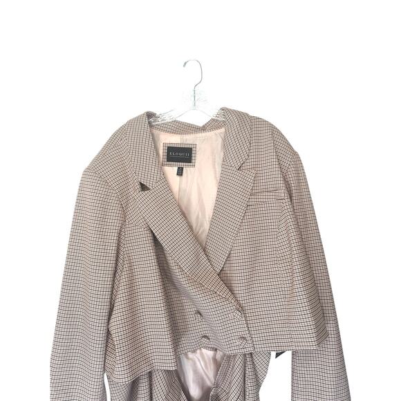 New with Tags Eloquii Plus Brown Houndstooth Open Front Blazer Dress Size 30 - Picture 8 of 15